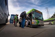 A GoTriangle Bus Taking Route 700 At RTC