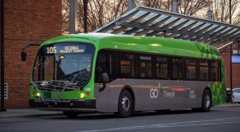 GoTriangle Eclectic Bus at the GoRaleigh Station